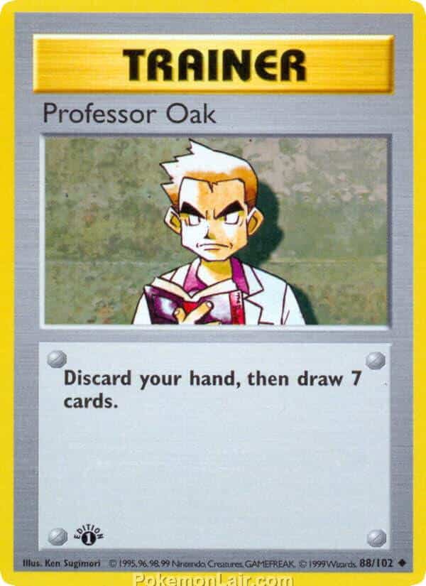 1999 Pokemon Trading Card Game Base Price List 88 Professor Oak