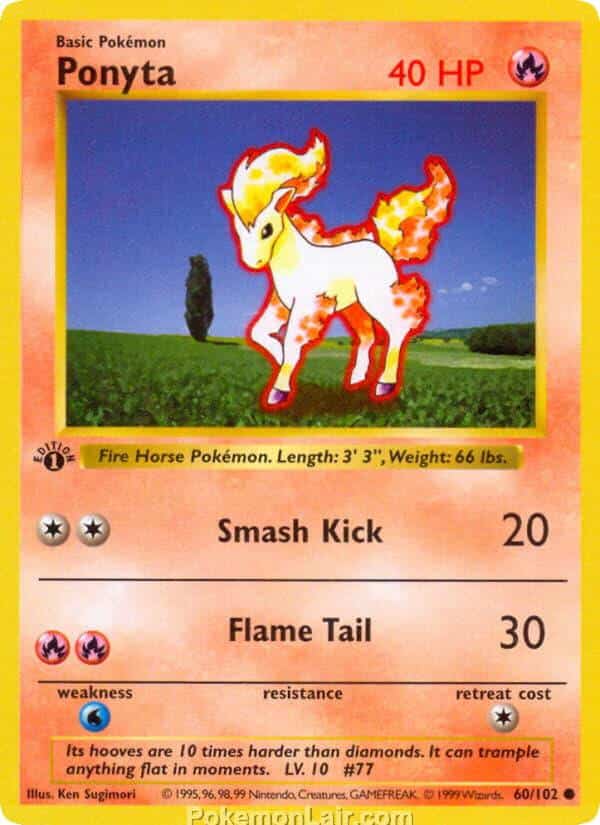 1999 Pokémon TCG Base Set - 60 - Ponyta