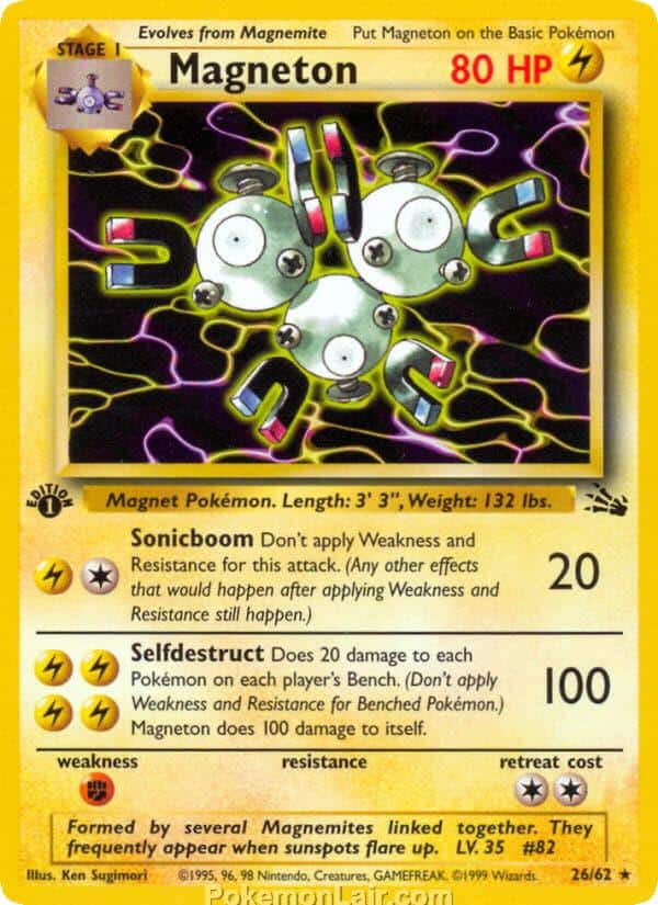 1999 Pokemon Trading Card Game Fossil Price List 26 Magneton