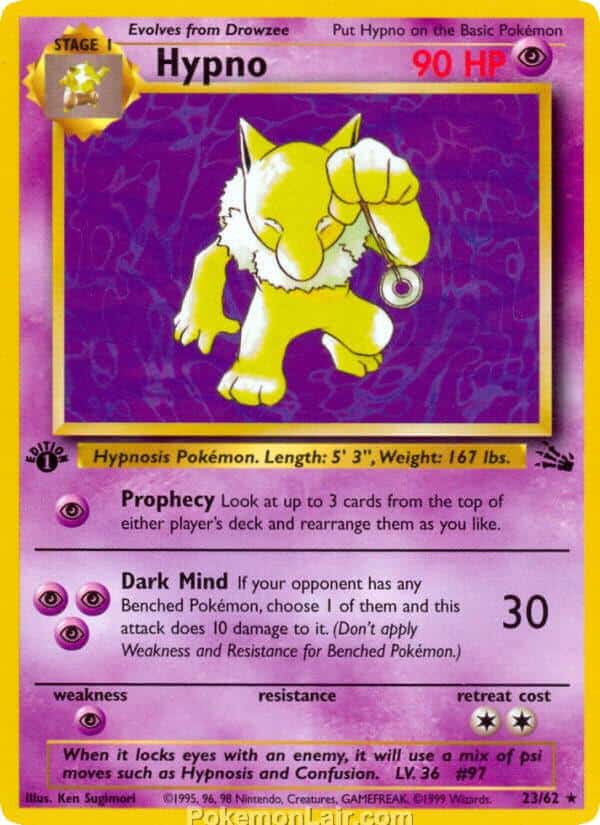 1999 Pokémon TCG Fossil Set - 23 - Hypno