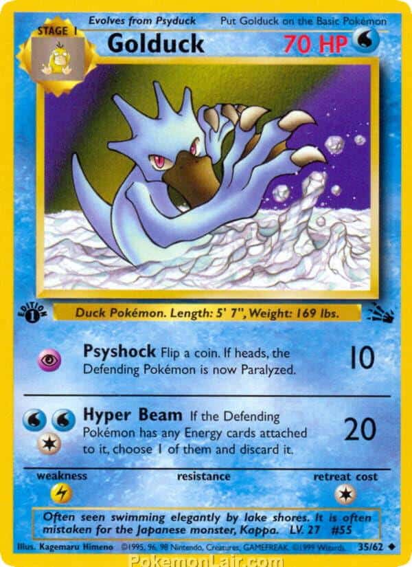 1999 Pokémon TCG Fossil Set - 35 - Golduck