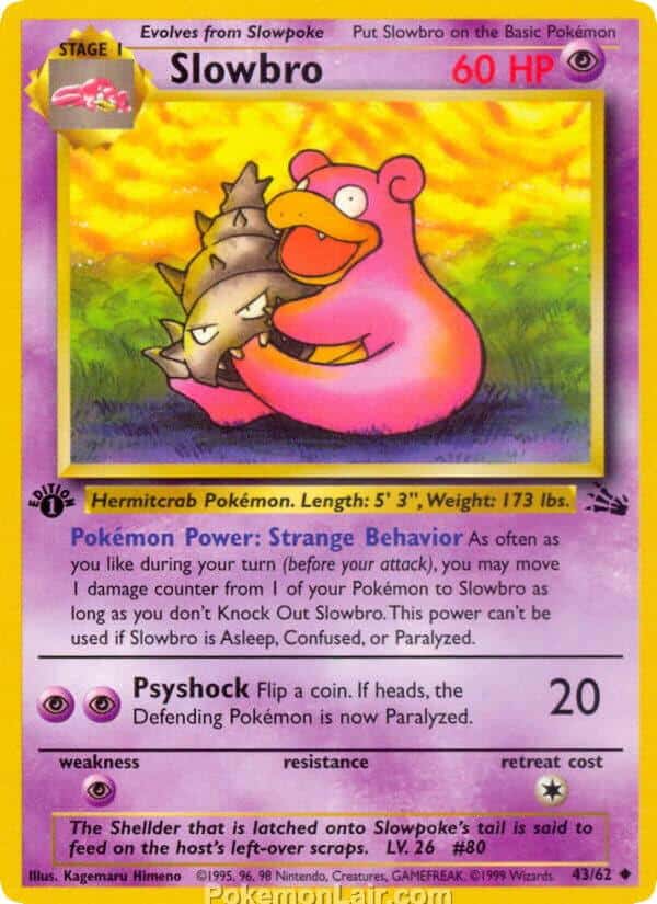 1999 Pokémon TCG Fossil Set - 43 - Slowbro