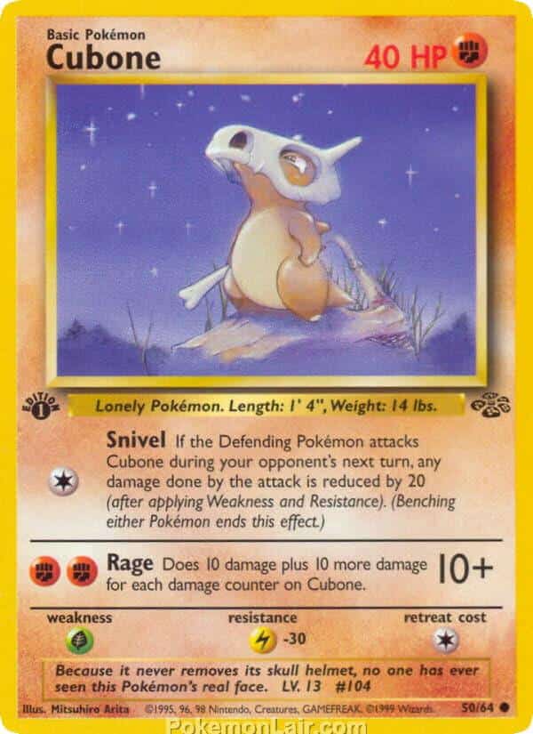 1999 Pokémon TCG Jungle Set - 50 - Cubone