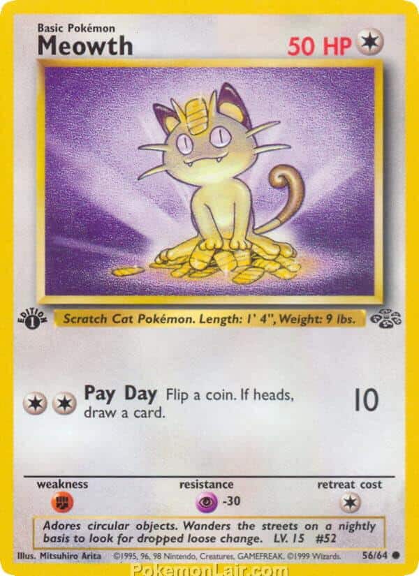 1999 Pokémon TCG Jungle Set - 56 - Meowth