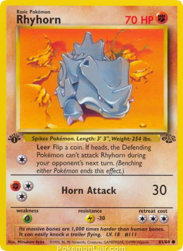 1999 Pokémon TCG Jungle Set - 61 - Rhyhorn