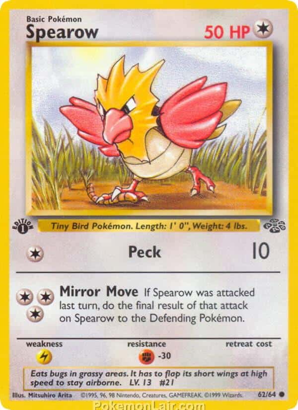 1999 Pokémon TCG Jungle Set - 62 - Spearow