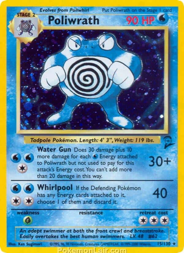 2000 Pokemon Trading Card Game Base 2 Price List 15 Poliwrath