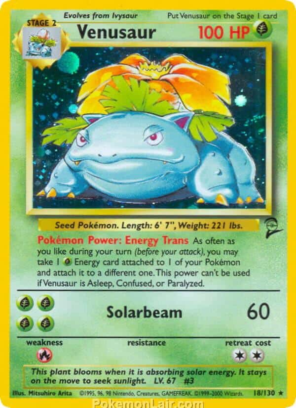 2000 Pokemon Trading Card Game Base 2 Price List 18 Venusaur