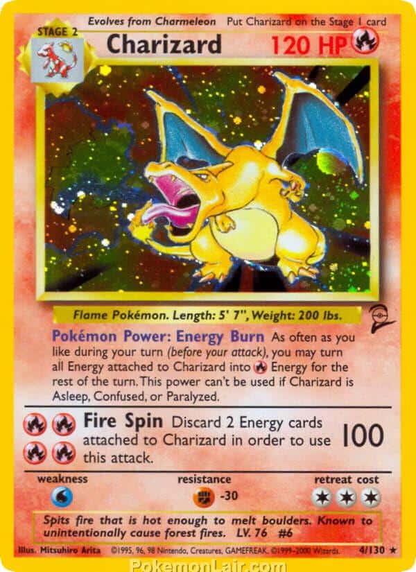 2000 Pokemon Trading Card Game Base 2 Price List 4 Charizard