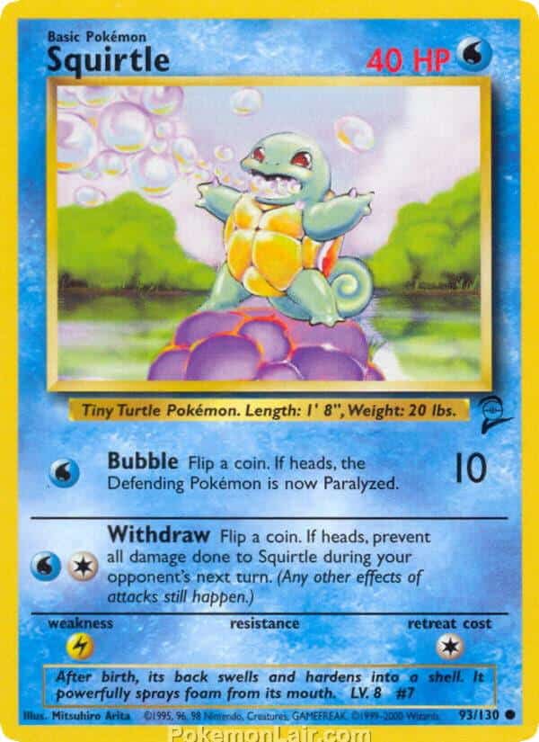 2000 Pokémon TCG Base 2 Set - 93 - Squirtle