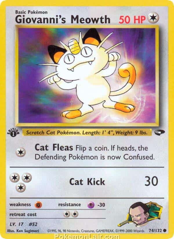 2000 Pokémon TCG Gym Challenge Set - 74 - Giovannis Meowth