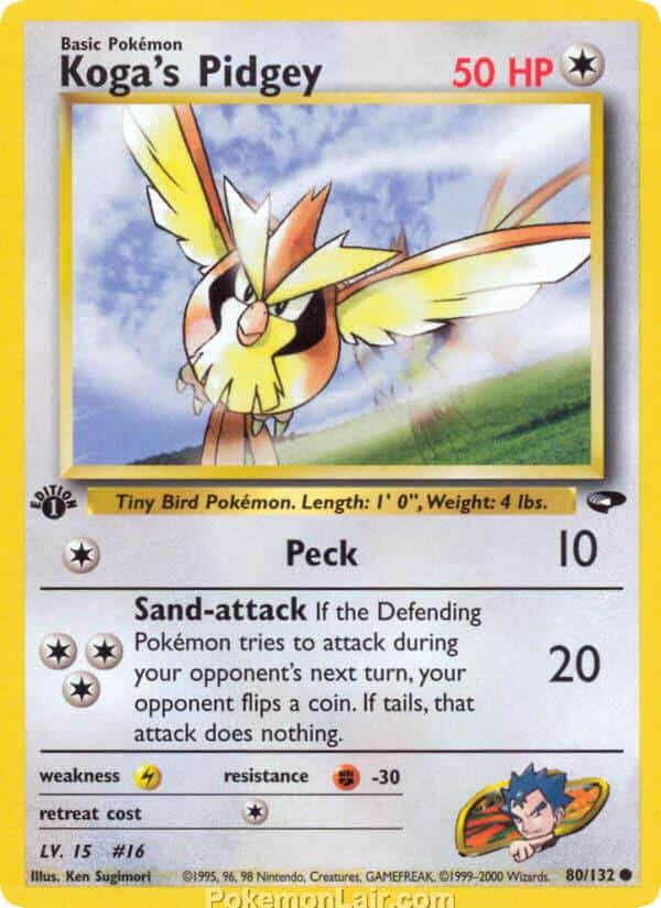 2000 Pokémon TCG Gym Challenge Set - 80 - Kogas Pidgey