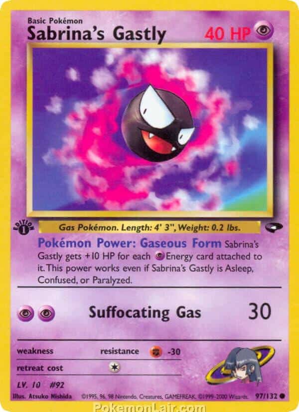 2000 Pokémon TCG Gym Challenge Set - 97 - Sabrinas Gastly