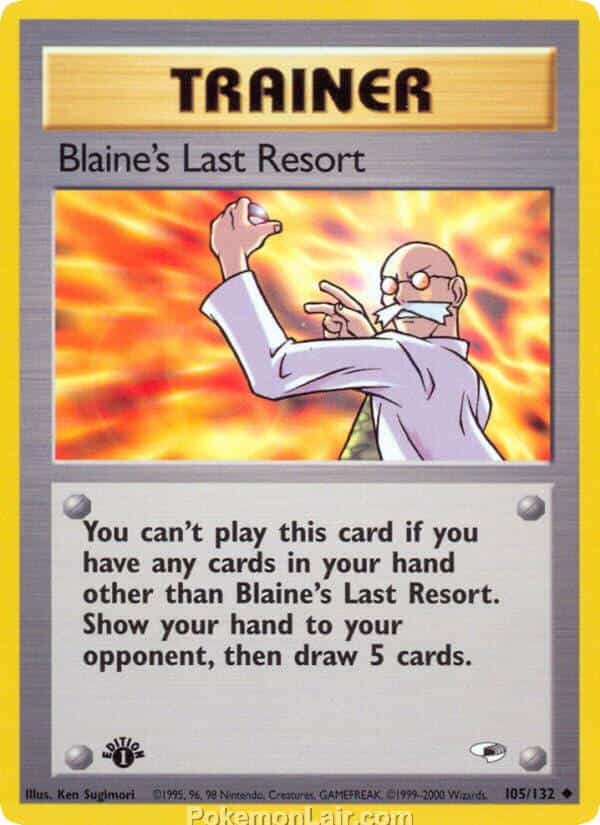 2000 Pokémon TCG Gym Heroes Set - 105 - Blaines Last Resort