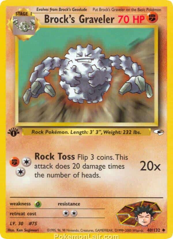 2000 Pokémon TCG Gym Heroes Set - 40 - Brocks Graveler