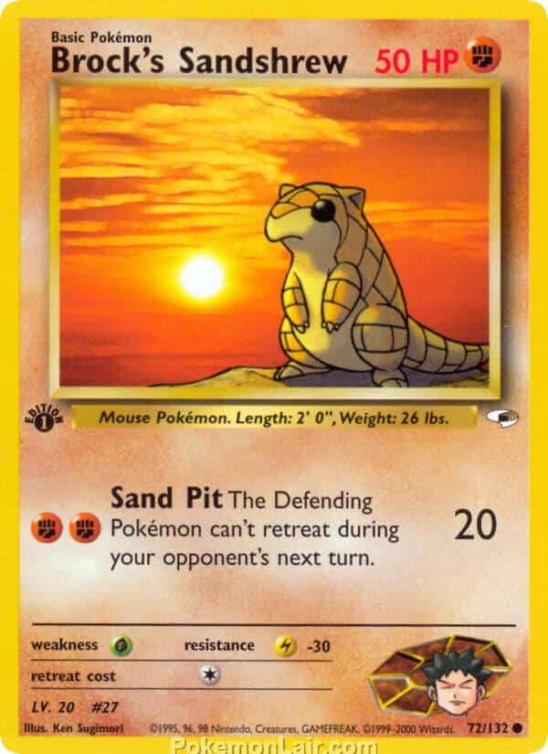 2000 Pokémon TCG Gym Heroes Set - 72 - Brocks Sandshrew