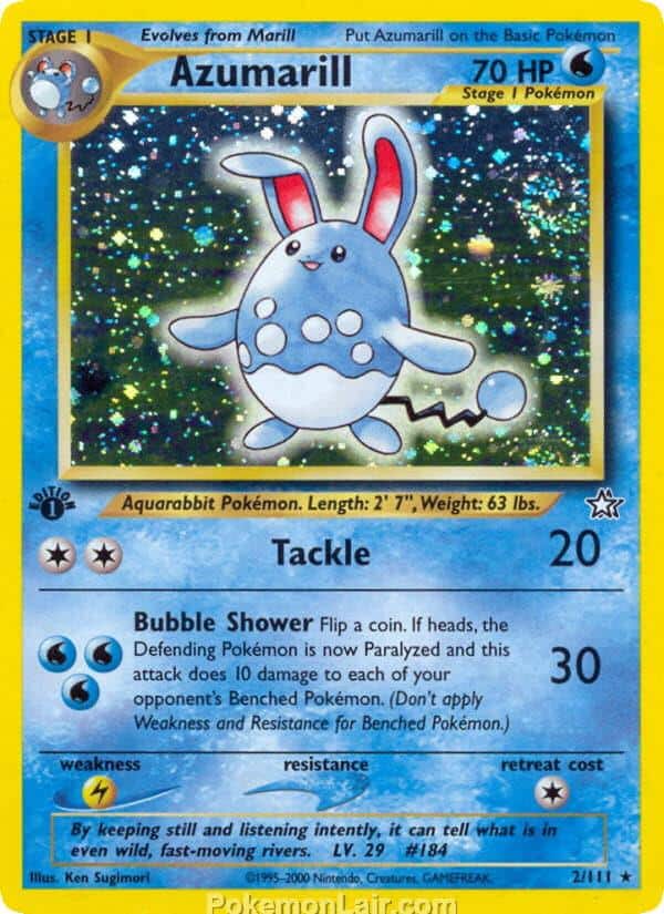 2000 Pokemon Trading Card Game NEO Genesis Set 2 Azumarill