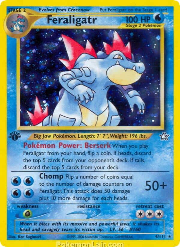 2000 Pokemon Trading Card Game NEO Genesis Set 4 Feraligatr