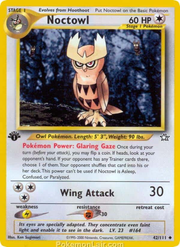 2000 Pokemon Trading Card Game NEO Genesis Set 42 Noctowl