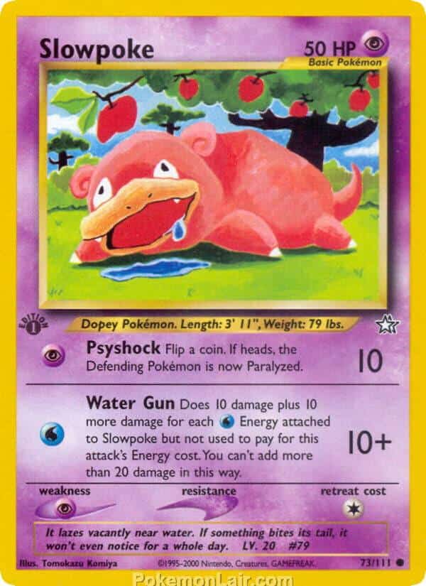 2000 Pokemon Trading Card Game NEO Genesis Set 73 Slowpoke