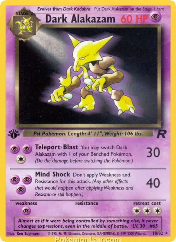 2000 Pokémon TCG Team Rocket Set - 18 - Dark Alakazam