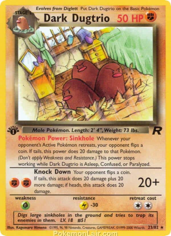 2000 Pokémon TCG Team Rocket Set - 23 - Dark Dugtrio