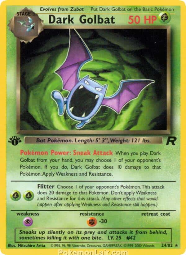 2000 Pokémon TCG Team Rocket Set - 24 - Dark Golbat