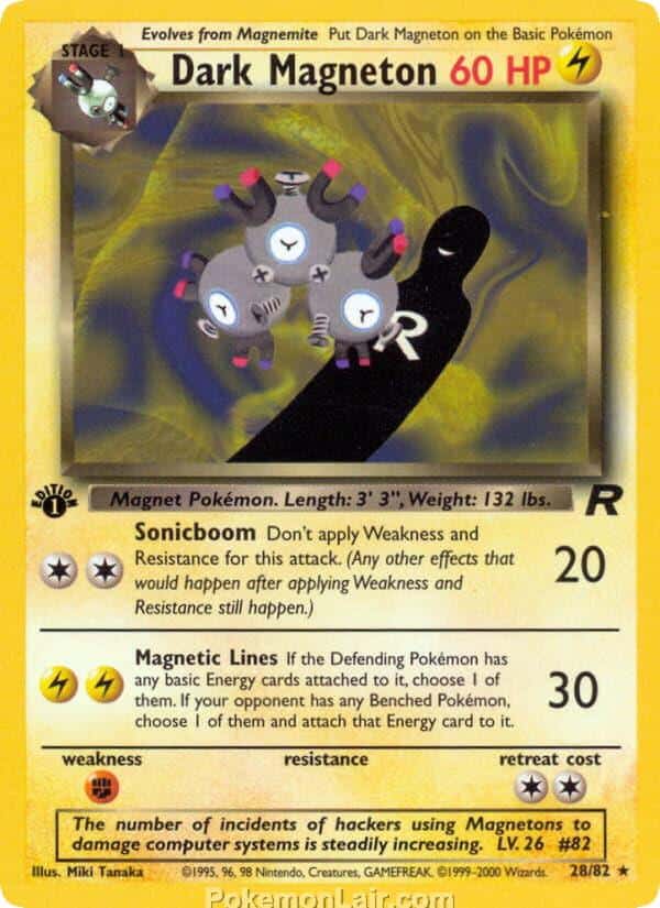 2000 Pokémon TCG Team Rocket Set - 28 - Dark Magneton