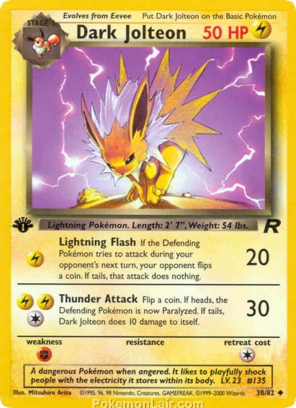 2000 Pokémon TCG Team Rocket Set - 38 - Dark Jolteon