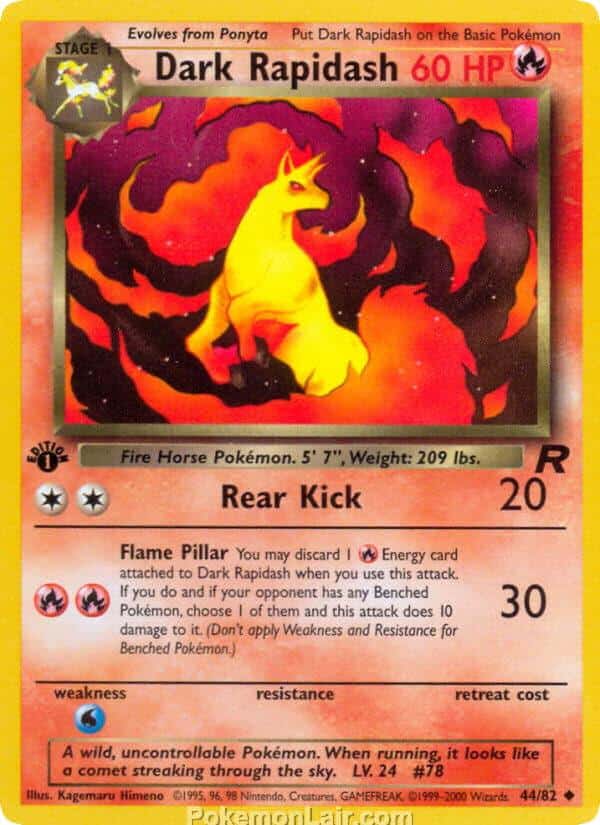 2000 Pokémon TCG Team Rocket Set - 44 - Dark Rapidash