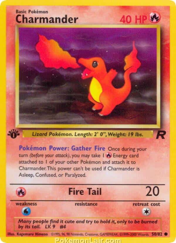 2000 Pokémon TCG Team Rocket Set - 50 - Charmander