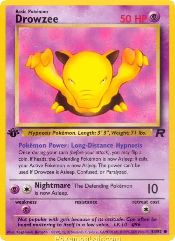 2000 Pokémon TCG Team Rocket Set - 54 - Drowzee