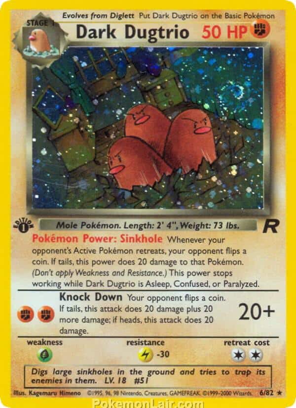 2000 Pokémon TCG Team Rocket Set - 6 - Dark Dugtrio