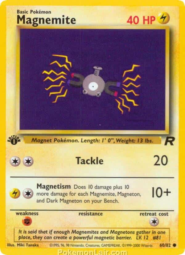 2000 Pokémon TCG Team Rocket Set - 60 - Magnemite