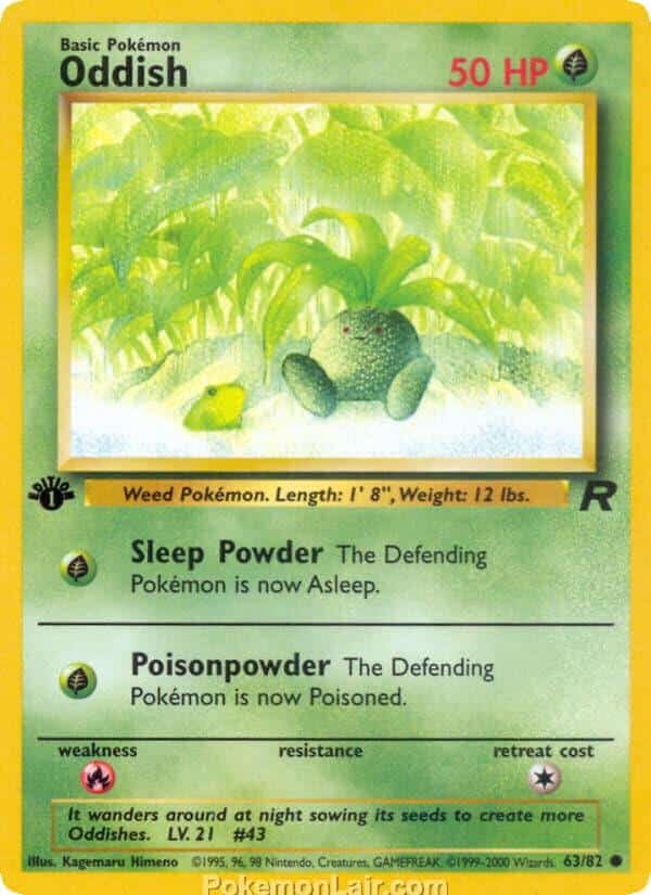 2000 Pokémon TCGe Team Rocket Set - 63 - Oddish