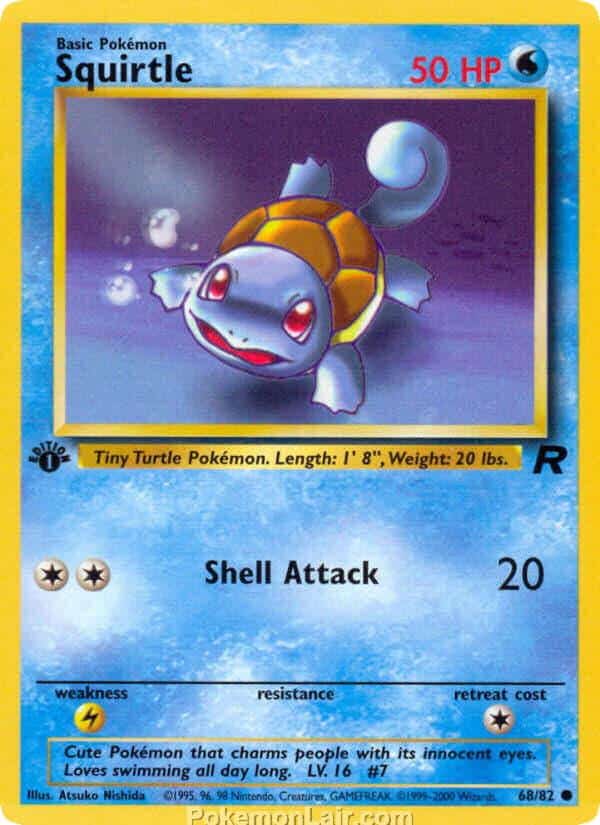 2000 Pokémon TCG Team Rocket Set - 68 - Squirtle