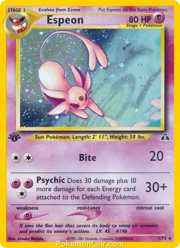 2001 Pokemon Trading Card Game NEO Discovery Set 1 Espeon