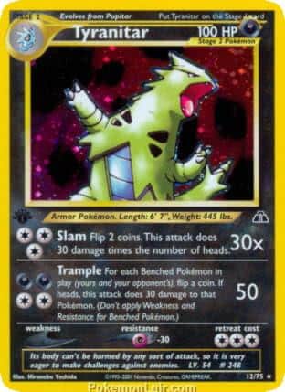 2001 Pokemon Trading Card Game NEO Discovery Set 12 Tyranitar