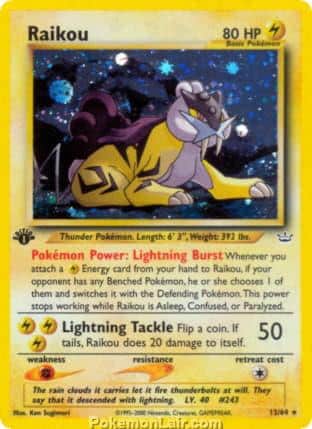 2001 Pokemon Trading Card Game NEO Revelation Set 13 Raikou