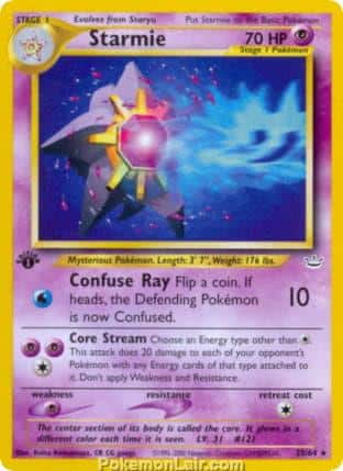 2001 Pokemon Trading Card Game NEO Revelation Set 25 Starmie