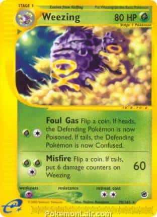 2002 Pokemon Trading Card Game Expedition Base Set 70 Weezing