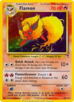 2002 Pokemon Trading Card Game Legendary Collection Set 10 Flareon