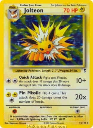 2002 Pokemon Trading Card Game Legendary Collection Set 14 Jolteon