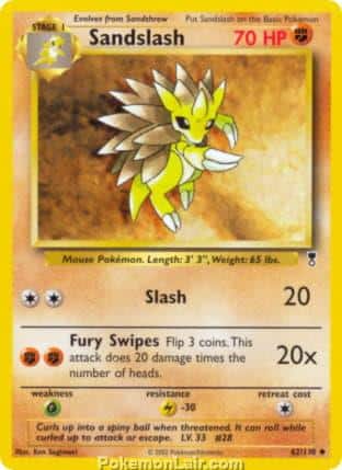 2002 Pokemon Trading Card Game Legendary Collection Set 62 Sandslash