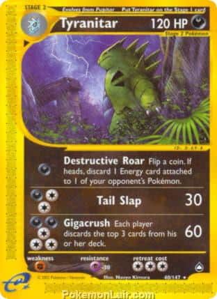 2003 Pokemon Trading Card Game Aquapolis Price List 40 Tyranitar