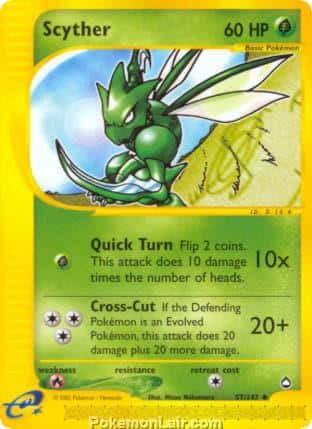 2003 Pokemon Trading Card Game Aquapolis Price List 57 Scyther