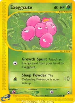 2003 Pokemon Trading Card Game Aquapolis Price List 76 Exeggcute