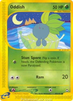 2003 Pokemon Trading Card Game Aquapolis Set 97 Oddish