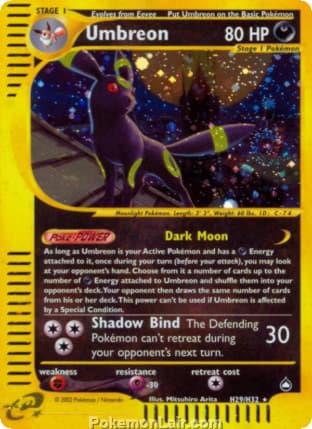 2003 Pokemon Trading Card Game Aquapolis Set H29 Umbreon