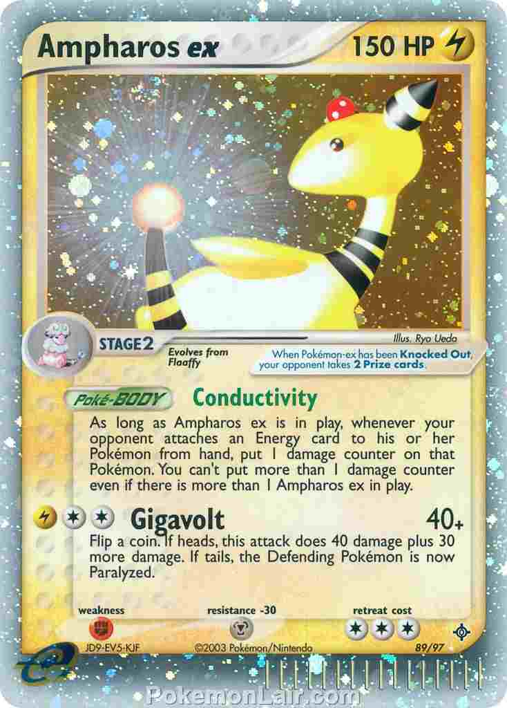 2003 Pokemon Trading Card Game EX Dragon Set 89 Ampharos EX